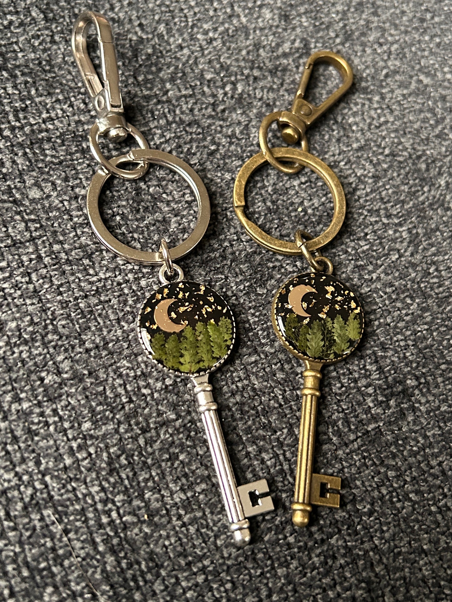 Forest night skeleton keychain
