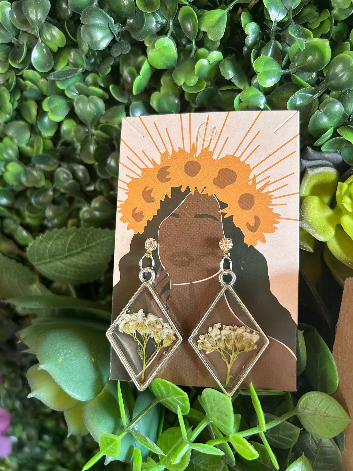 Custom made wildflower earrings