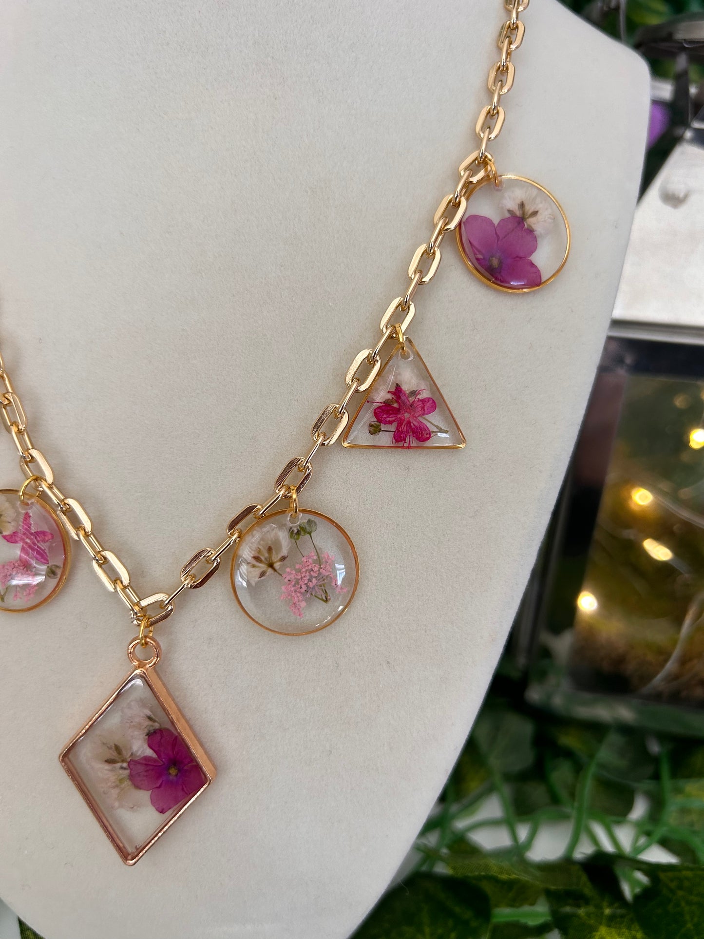 Pink Diamond charm necklace