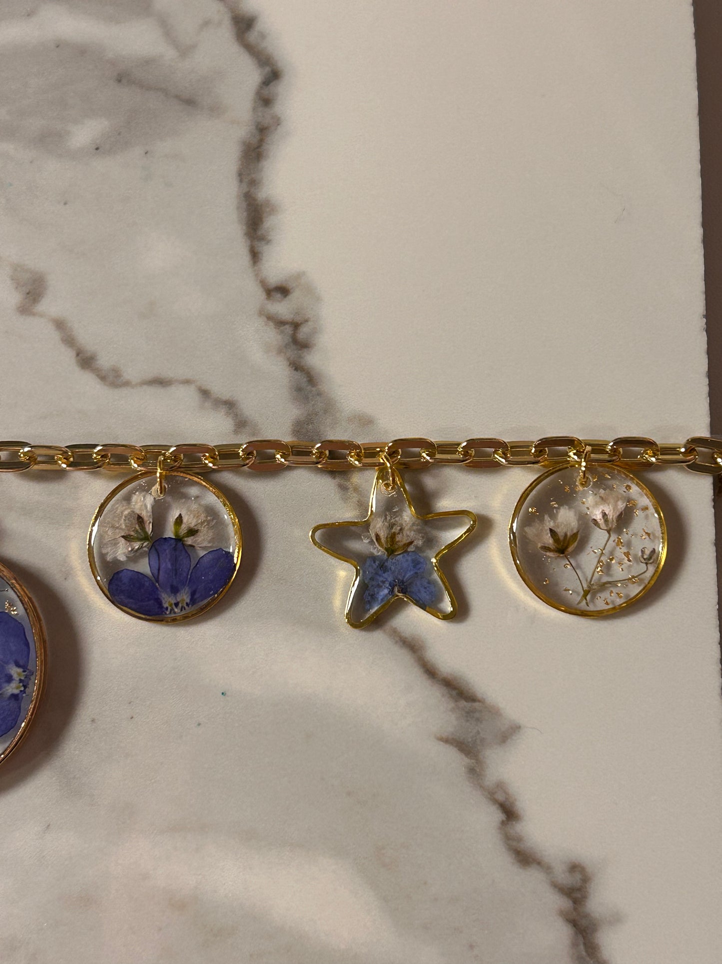 Blue moon charm necklace