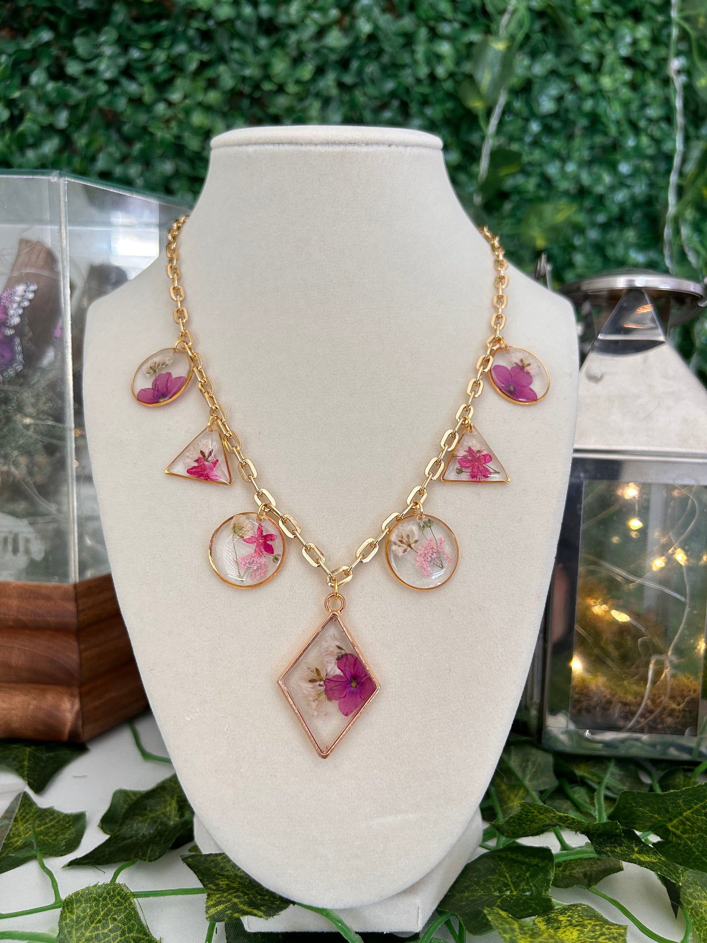 Pink Diamond charm necklace