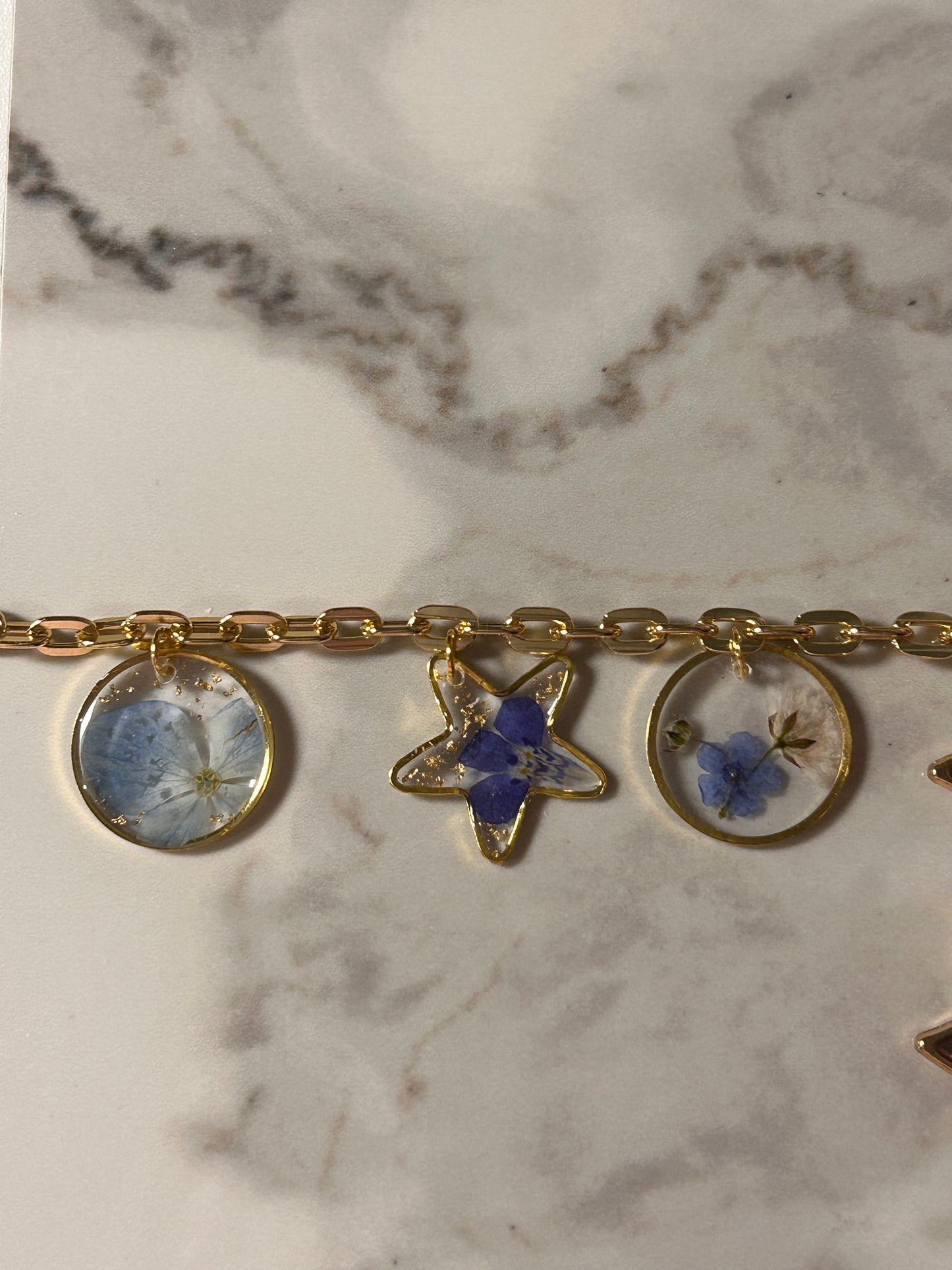 Blue moon charm necklace