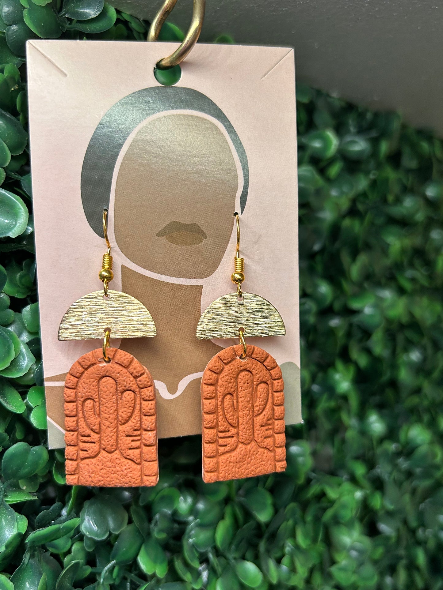 Boho cactus earrings